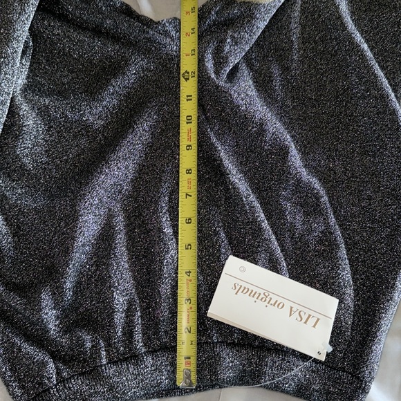 Lisa Originals Gun Metal Metallic Pull-On Pants Large Vintage Tags Attached - Picture 8 of 13